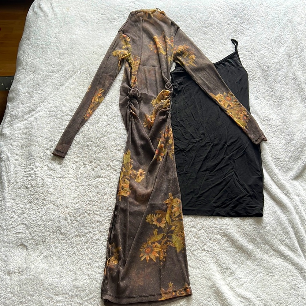 Allsaints Hanna midi dress, sheer floral